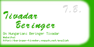 tivadar beringer business card